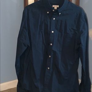 Dark blue casual button down shirt